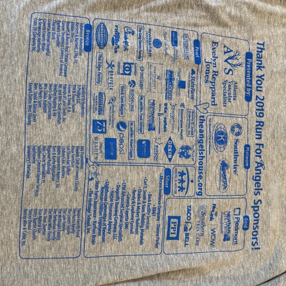 Run For Angels & Chicken Q 2/2/2019 Gray Long Sleeve Graphic Tee - Picture 7 of 12